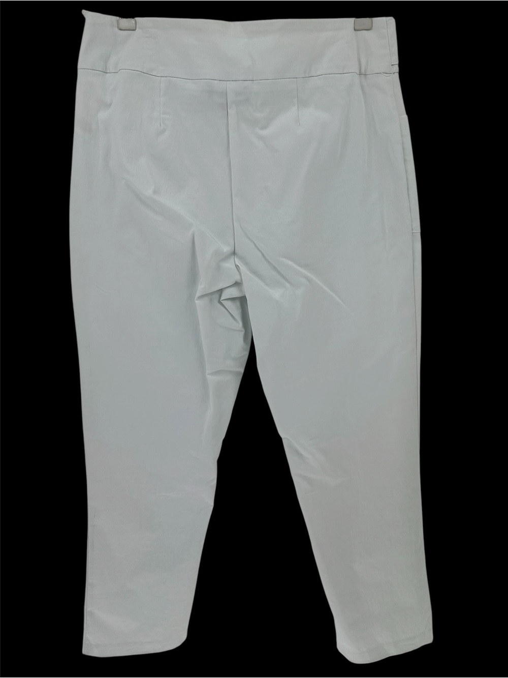Lauren & Riley High-Waist Belted Cropped White Pants - Picture 2 of 13